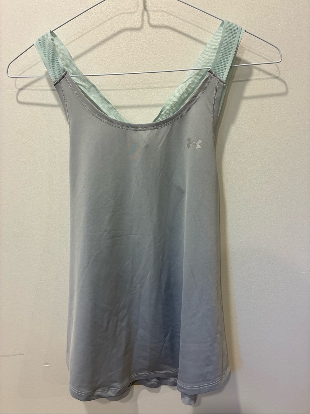 Under Armour Women's Light Gray Tank with Mint Green Straps